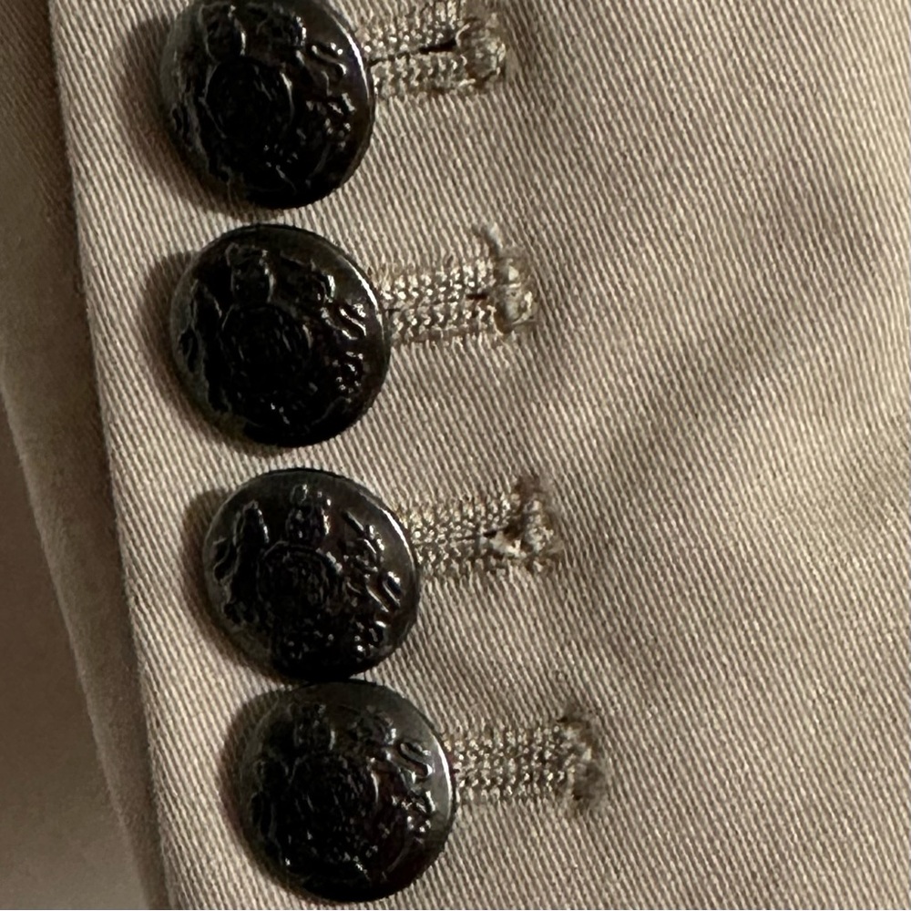 Banana Republic NWT Khaki with White Piping Notch Lapel Blazer Jacket - Picture 13 of 14